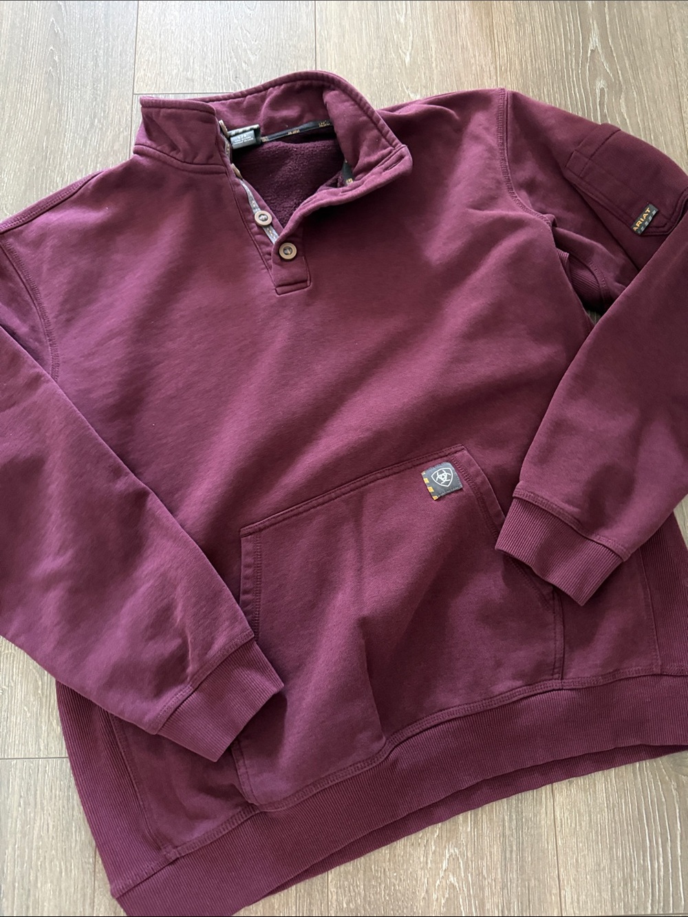 Ariat Rebar  Pullover with Button Collar mens